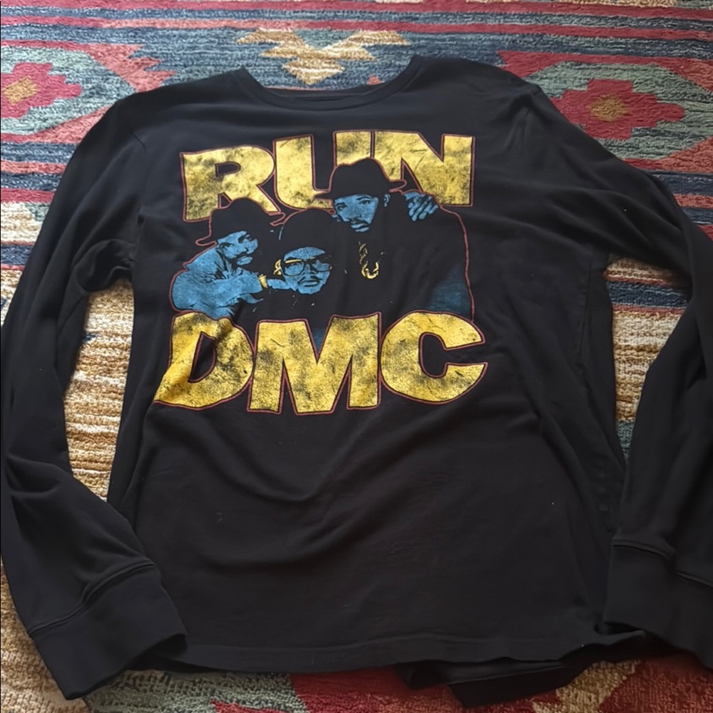 Black Run DMC Graphic Long Sleeve Shirt